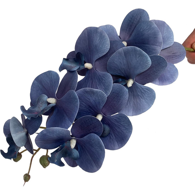 32" Dark Blue Artificial Orchid Stems