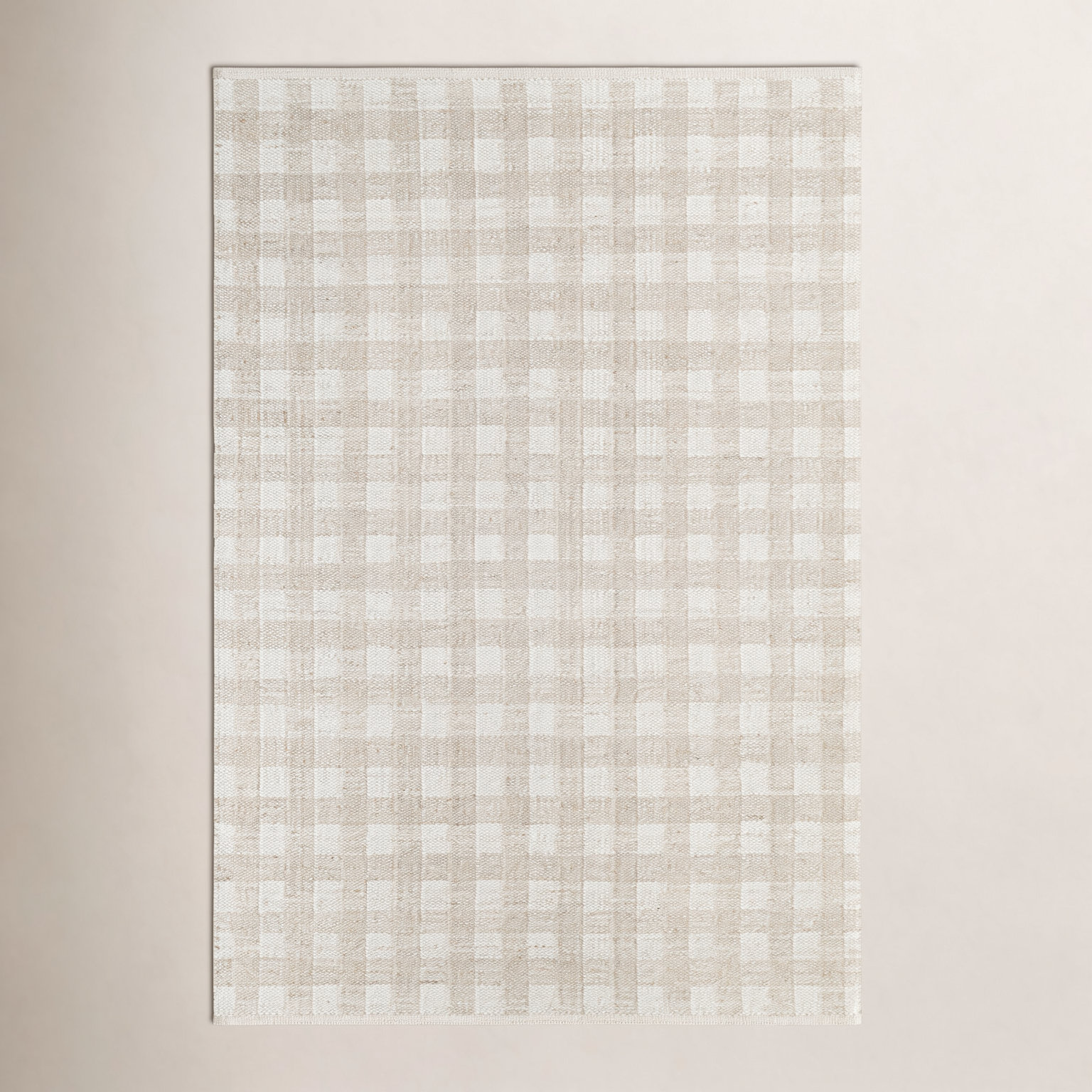 Lavande Hand-Woven Plaid Wool Rug, Rectangle 3'6" x 5'6"
