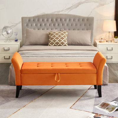 Banc de lit 51,5 po avec velours de rangement