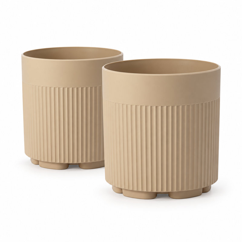 Pot de fleurs en plastique 16 po, paquet de 1, Beige, 1