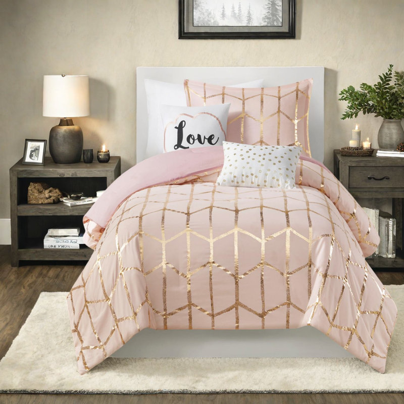 Stylish 4-piece Twin/twin Xl Comforter Bedding Sets, Brushed Microfiber, Contemporary Design
