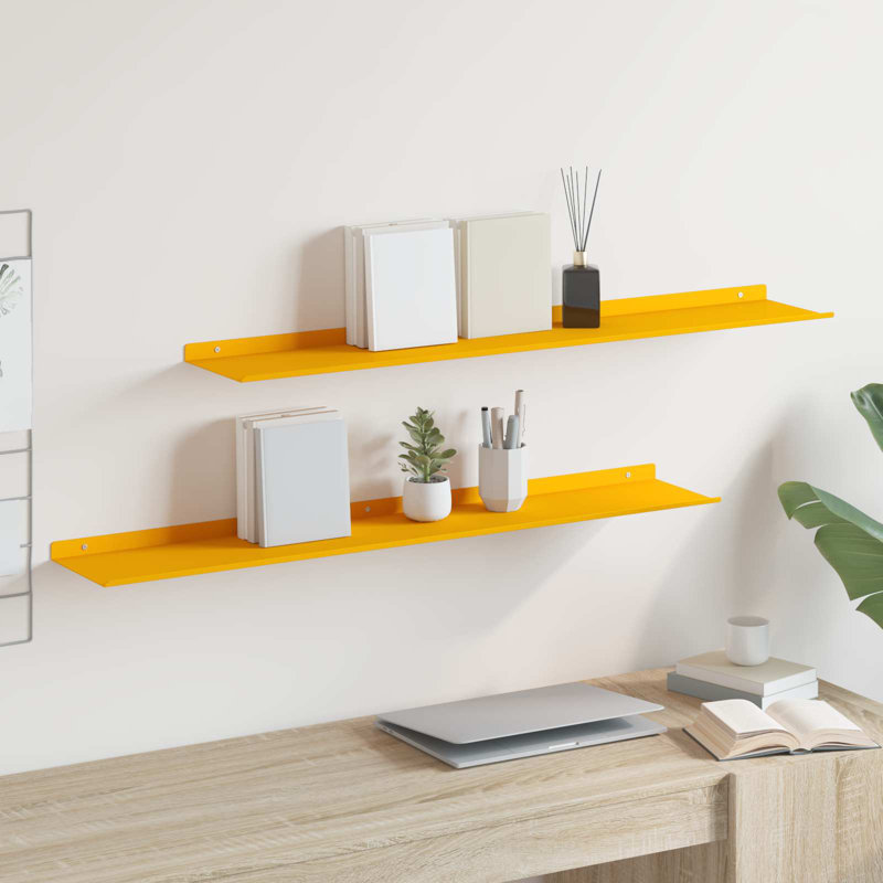 Steel Floating Shelf, Mustard Yellow