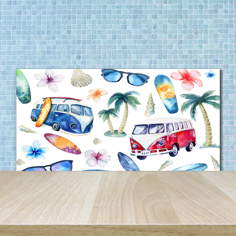 50cm W x 100cm L Glass Peel and Stick Panel
