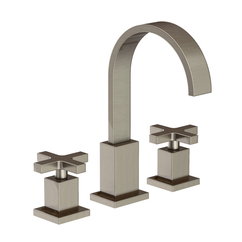 Secant Widespread Bathroom Faucet with Drain Assembly, Antique Nickel