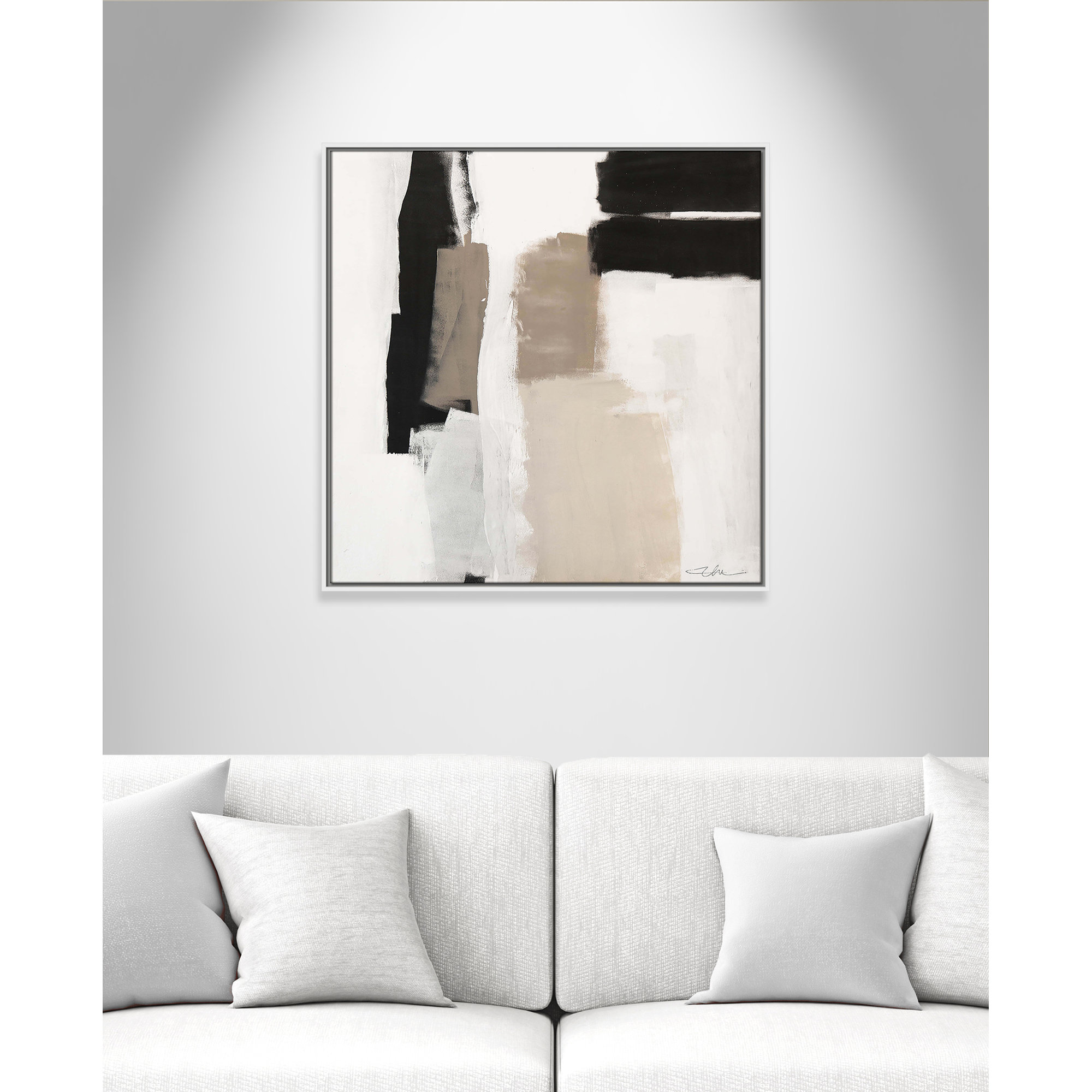 Earth Scapes II-A Print by Casa Fine Arts, White Floater Framed, 31.5" H x 31.5" W x 2" D