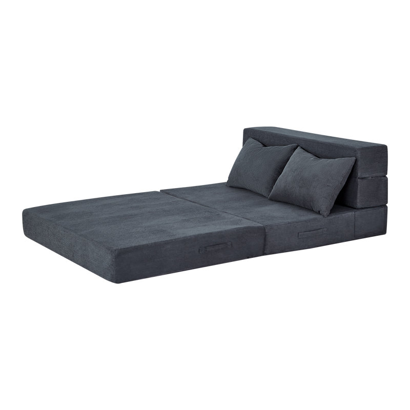 Canapé-lit convertible, canapé-lit simple pliable, Gris foncé, Floor Couch Single 26"