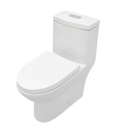 Toilette allongée une pièce à double chasse 1,1 / 1,6 GPF avec siège confortable et surface vitrée en céramique (siège à fermeture en douceur inclus)