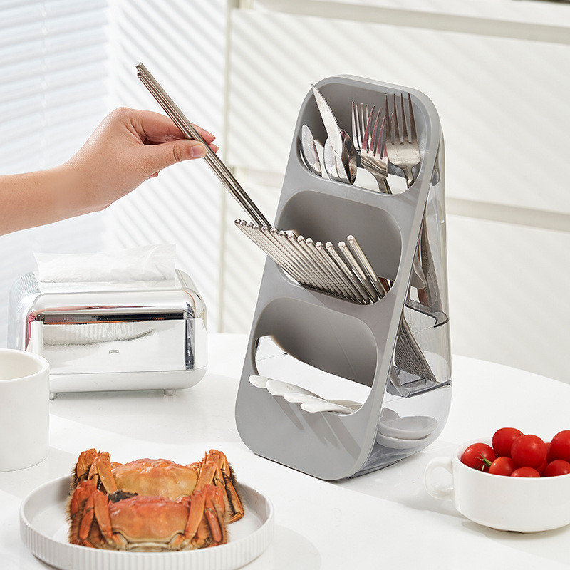 -proof Multifunctional Kitchen Tableware Storage Box Chopsticks Spoon Spatula Rack Wall-mounted Basket Cage With Cover