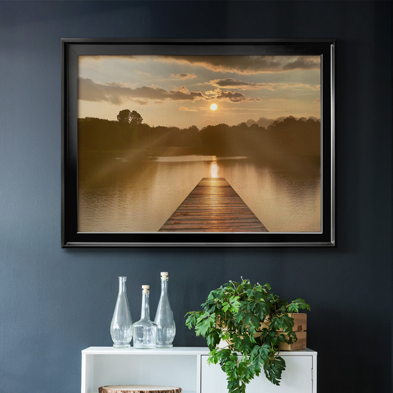 Sunrise Dock, reproduction d'art sur toile, Noir, H 26 po x l 38 po x P 1,5 po