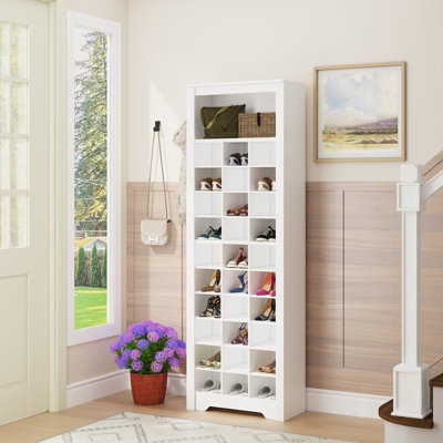30 Shoe Storage Cubby Cabinet White