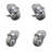 SS Polyurethane Wheel Swivel Bolt Hole Caster Set with 2 Brake SCC