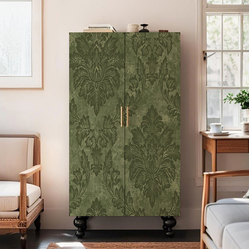 French-Style Retro Solid Wood Storage Wardrobe