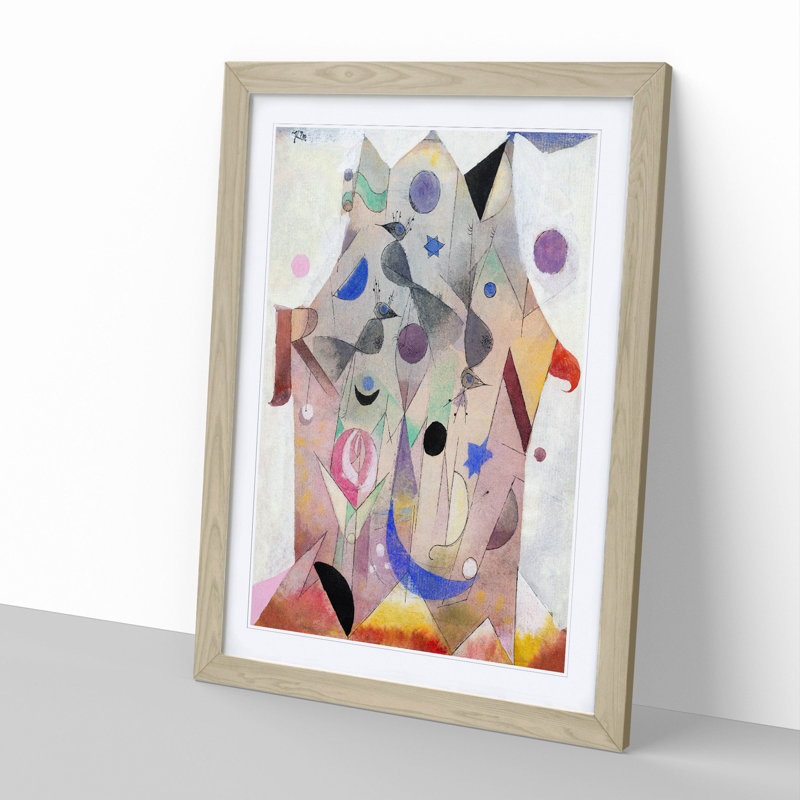 Persian Nightingales by Paul Klee - Framed Print, 65cm H x 48cm W x 2cm D, Oak Framed