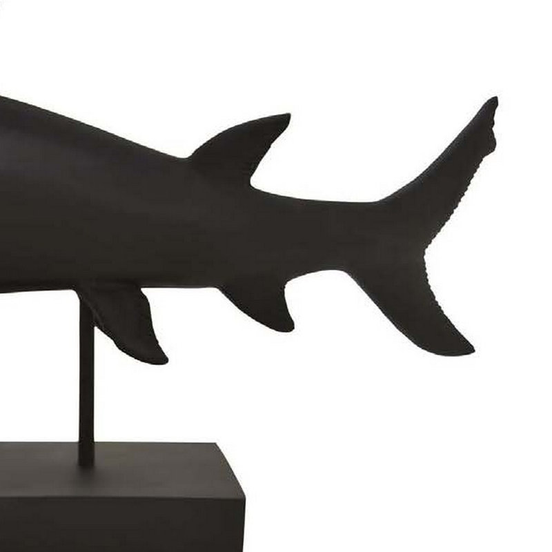 Pièce décorative de table, requin marteau, résine noire de 21 pouces