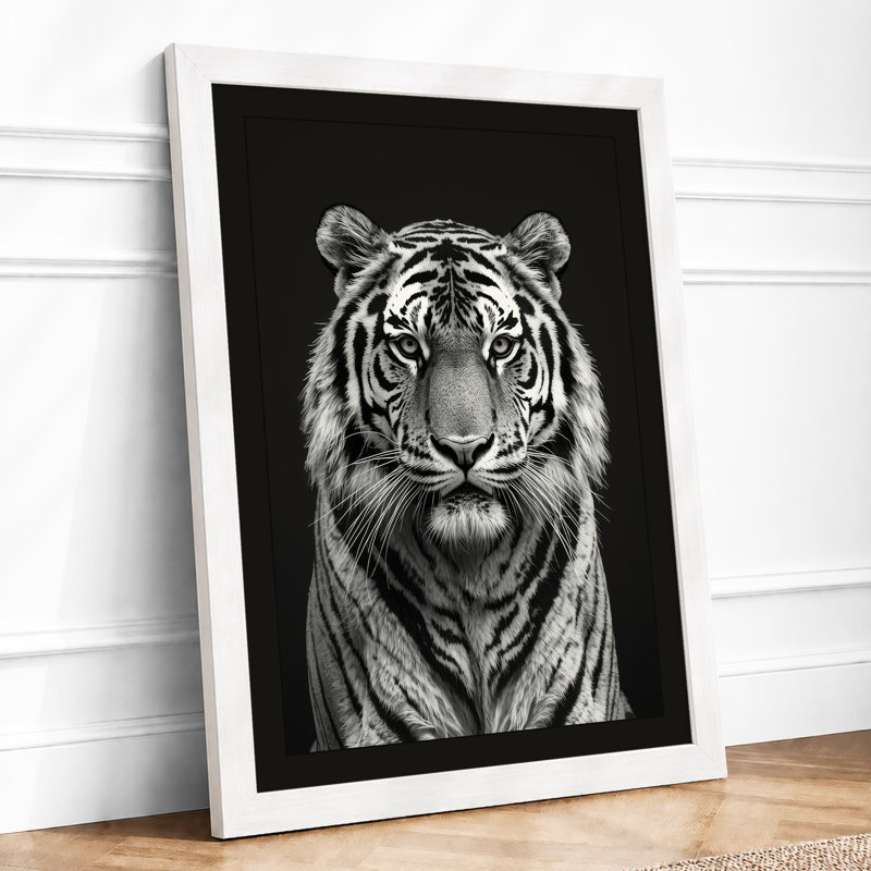 Tiger's Gaze Modern - Framed Print, A3 - 42.0 x 29.7 cm, White