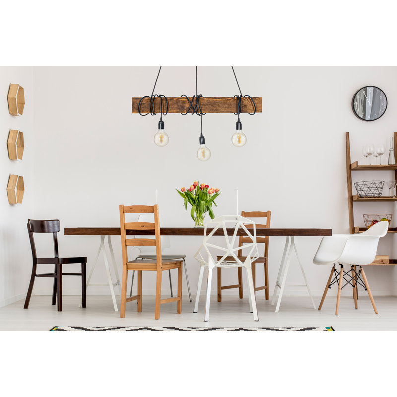 Kerley 3 - Light Kitchen Island Pendant, Rustic Satin Oak