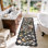 Tapis de couloir lavable: Tapis festif extra-long à motif floral festonné antidérapant pour l'entrée