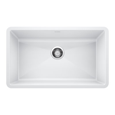 Precis SILGRANIT 32"" L x 19"" W Single Bowl Granite Composite Undermount Kitchen Sink -  Blanco, 401820