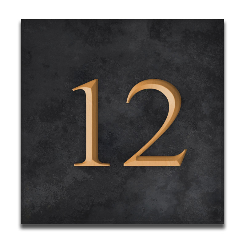 Velia 17.78cm H Stone House Number, Gold, 12