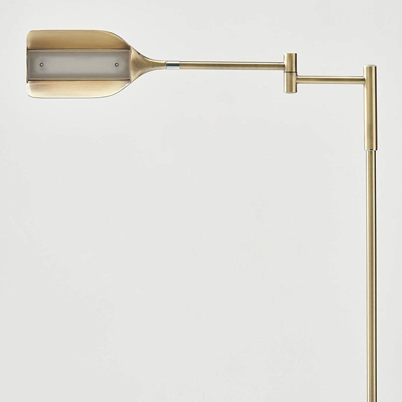 Leaf 53" Tall Vintage LED Floor Lamp w/ Adjustable Arm, Gold