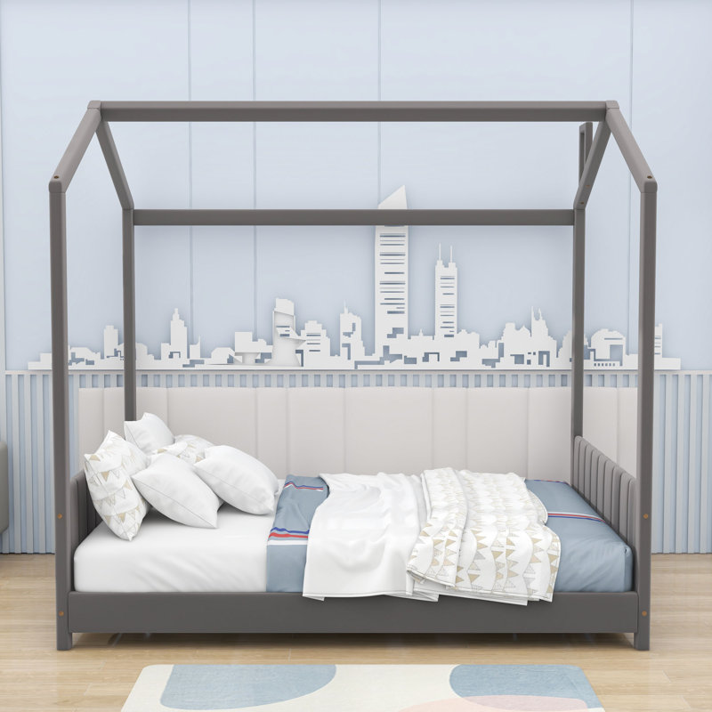 Lit en bois Molucca, Double, gris