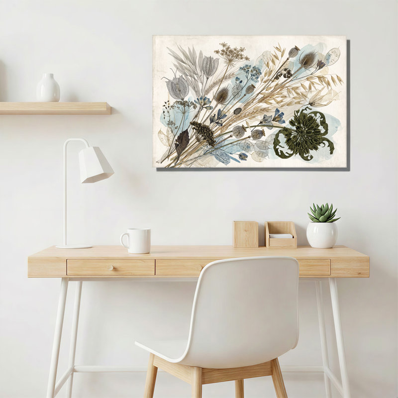 Art mural sur toile bleu, H 16 po x l 24 po