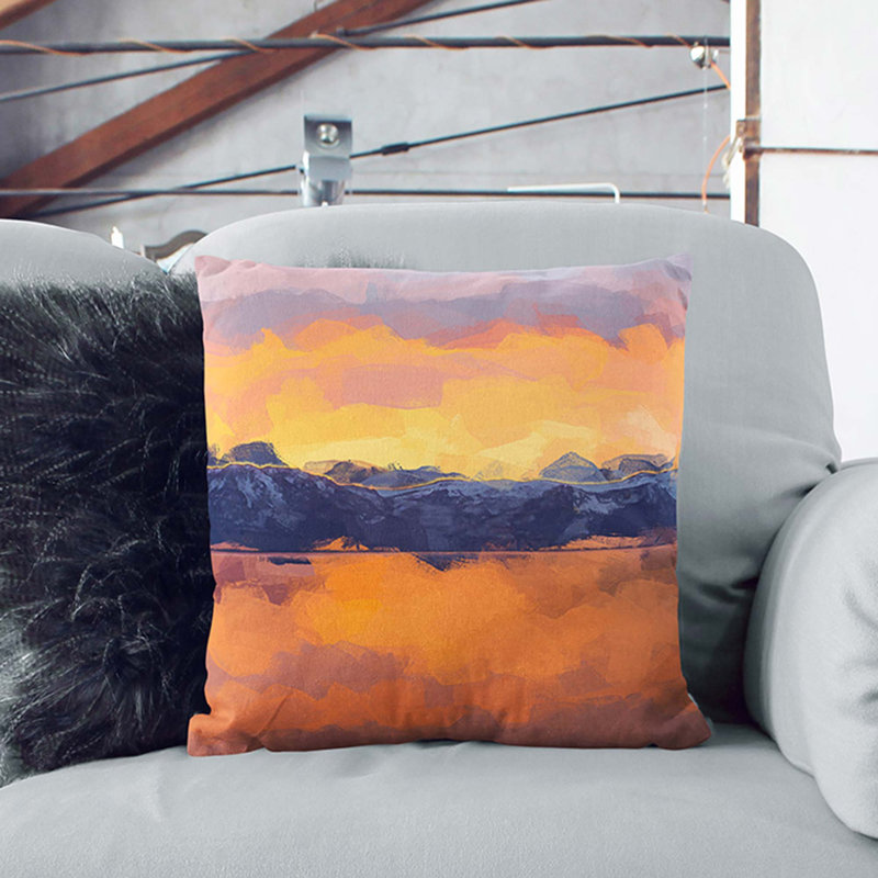 Sunshine over the Mountains Cushion with Filling, 55cm H x 55cm W x 20cm D