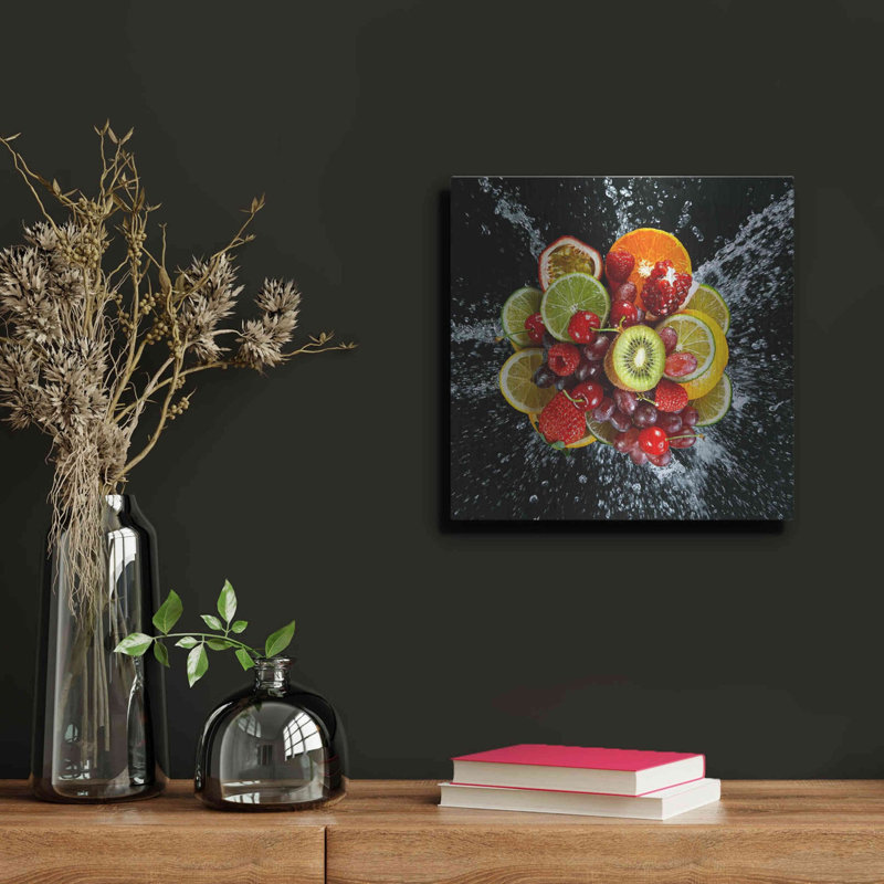 'Fruit Splash III' Metal Wall Art, 12" H x 12" W