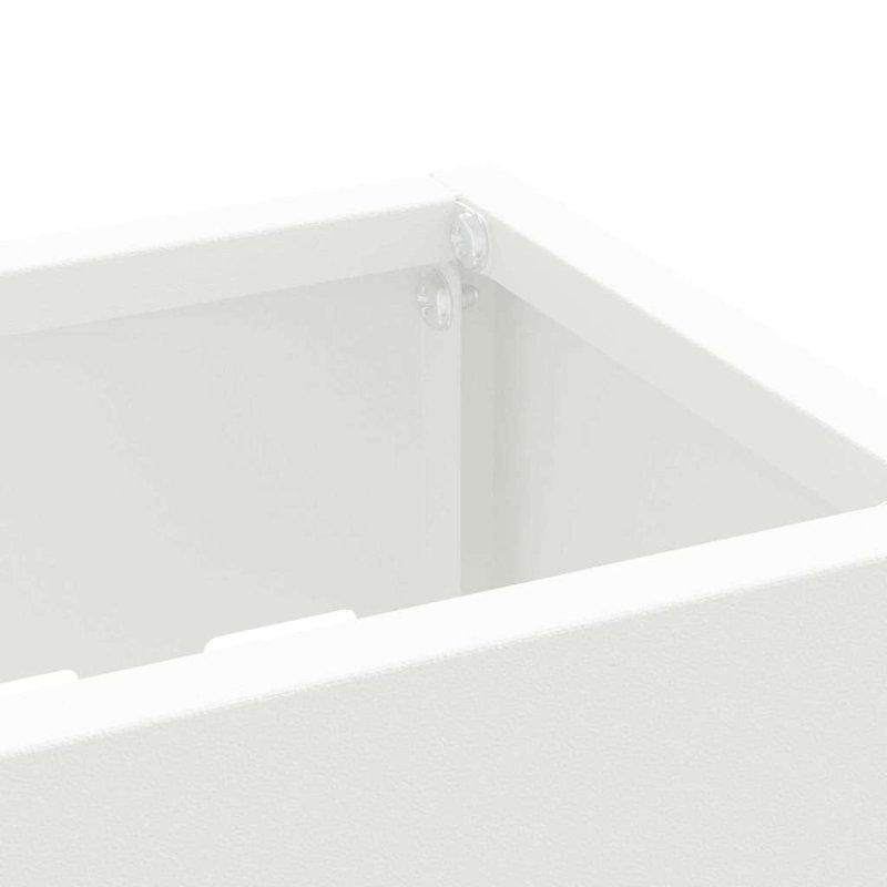Umbrella Stand With Storage 28 X 12 X 41 Cm Steel, White