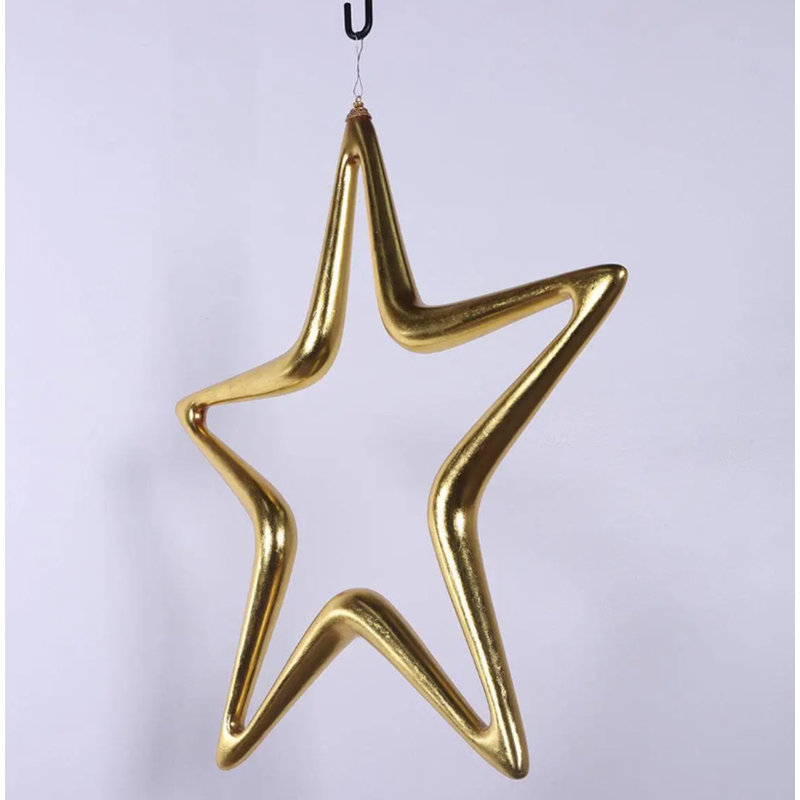Statue suspendue étoile de Noël dorée