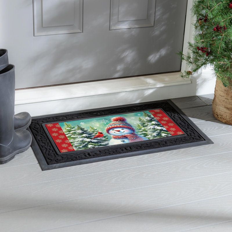 Tapis bonhomme de neige avec cardinal ami Sassafras