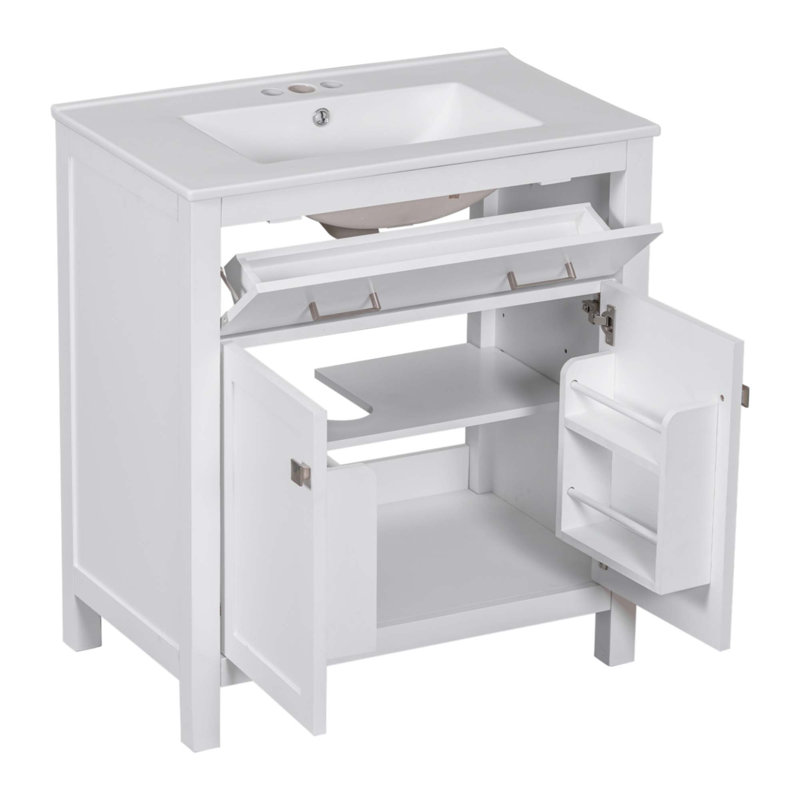 Ensemble de meuble-lavabo blanc 60 po, Blanc