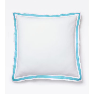 510 Thread Count Cotton Percale Euro Sham with Sky Border Frame