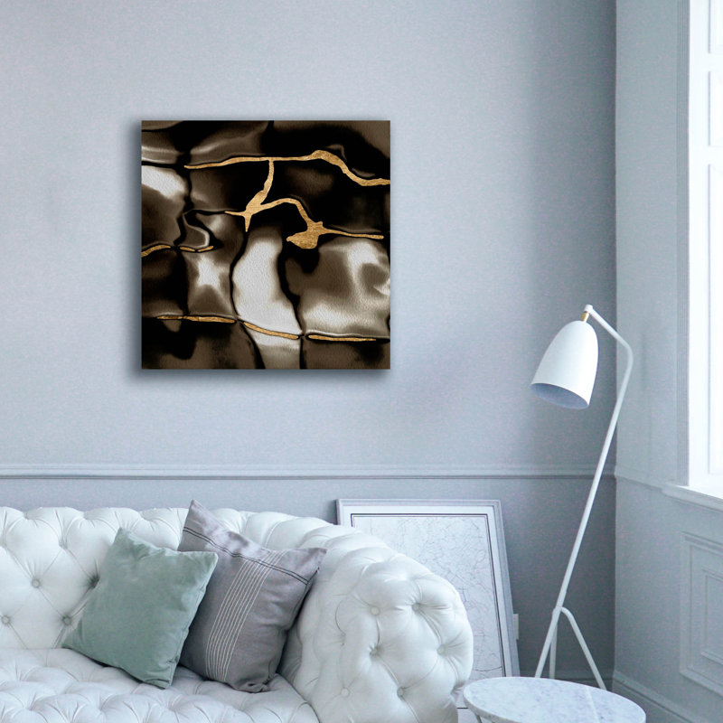  «Golden Shimmer 4» par Alonzo Saunders, art mural sur toile, 37 po x 37 po