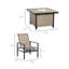 Ensemble repas d'extérieur 5 pièces avec table carrée et chaises berçantes, beige et noir