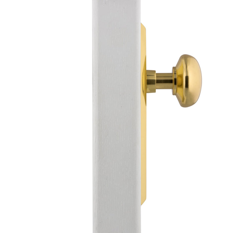 New York Plate with New York Door Knob, Polished Brass