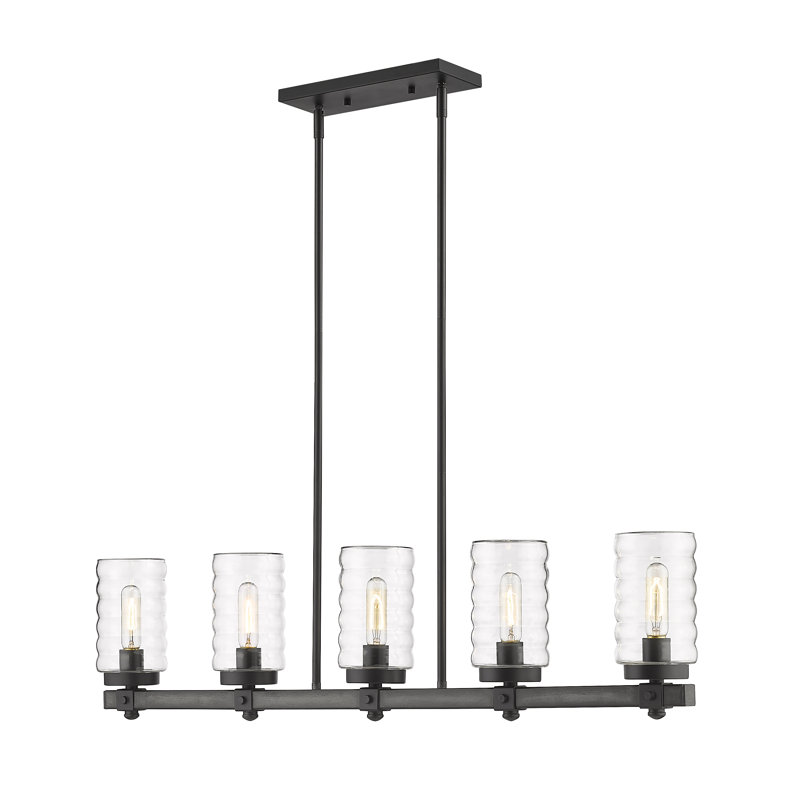 Rosamaria 5 - Light Outdoor Chandelier, Ashen Barnboard