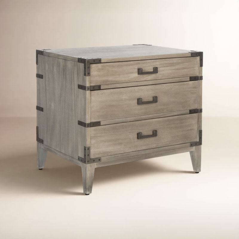 Lauretta 3 - Drawer 26" Nightstand, Beige