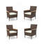 4-Piece All-Weather Brown Rattan Patio Dining Chair