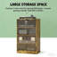 Adjustable Media Stand With Tempered Glass Doors And Cable Management For Modern Entertainment Centers