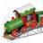 Christmas Train Metal Planter