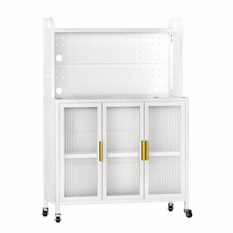 Versatile Kitchen Storage Cabinet with Innovative Design for Efficient Organization, White