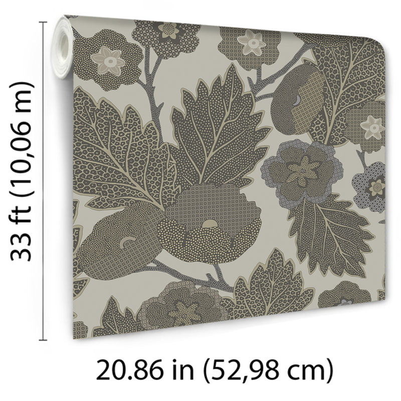 Papier peint floral Antibes, Gray