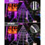 Toile d'araignée plus brillante, décorations d'Halloween, 250 lumières DEL mauves, toile d'araignée géante 16,4 pi 8 modes avec télécommande, imperméable et minuterie, décoration d'Halloween pour l'extérieur