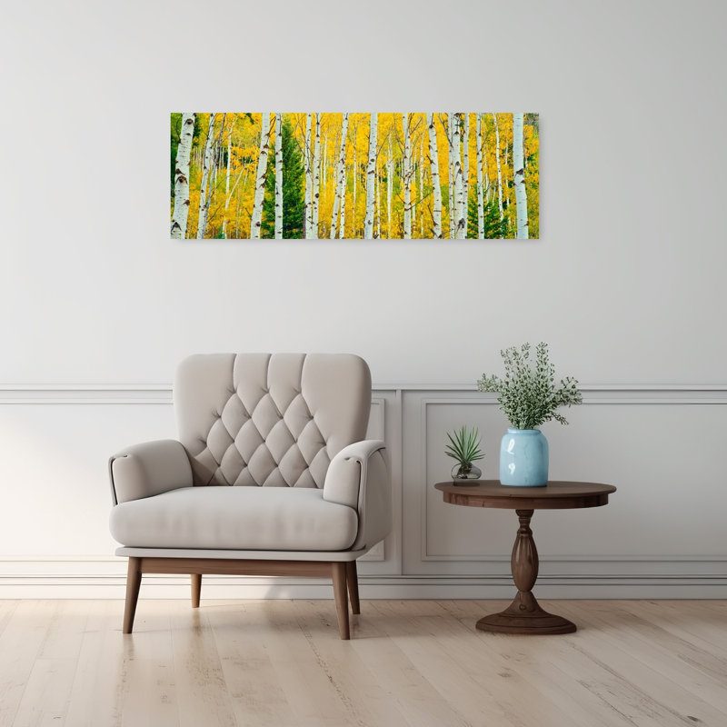 Aspen Grove Granite Canyon Trail Grand Teton National Park Wyoming USA by Leo L. Larson - Wrapped Canvas Panoramic Print