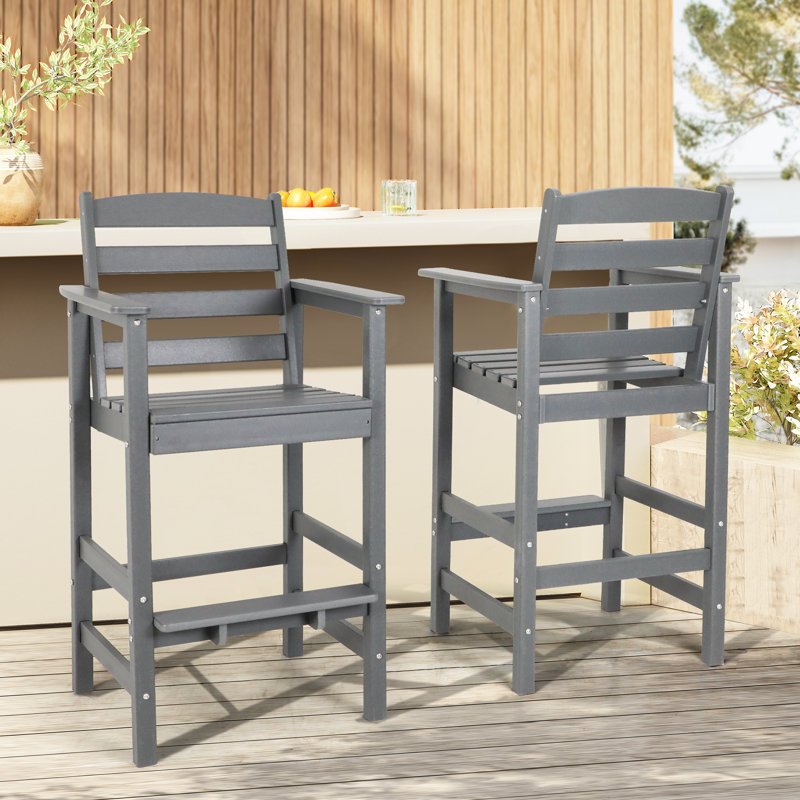 Chaise de bar d'extérieur Adirondack, Gris