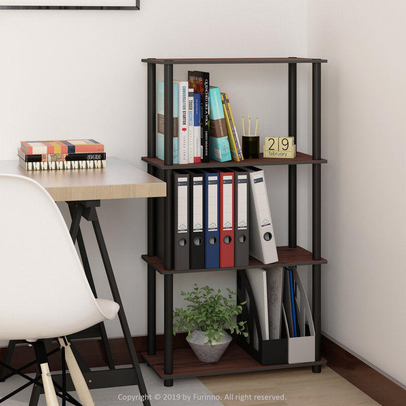 Johnston Plastic Etagere Bookcase, Dark Cherry/Black