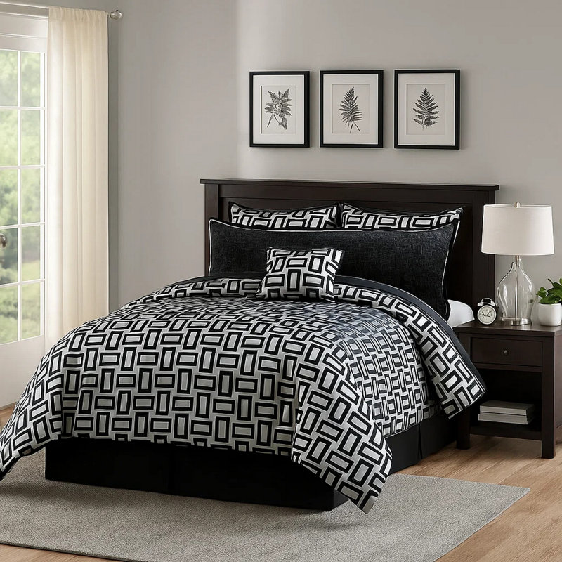 Microfiber 6 Piece Comforter Set, Queen Comforter + 5 Additional Pieces