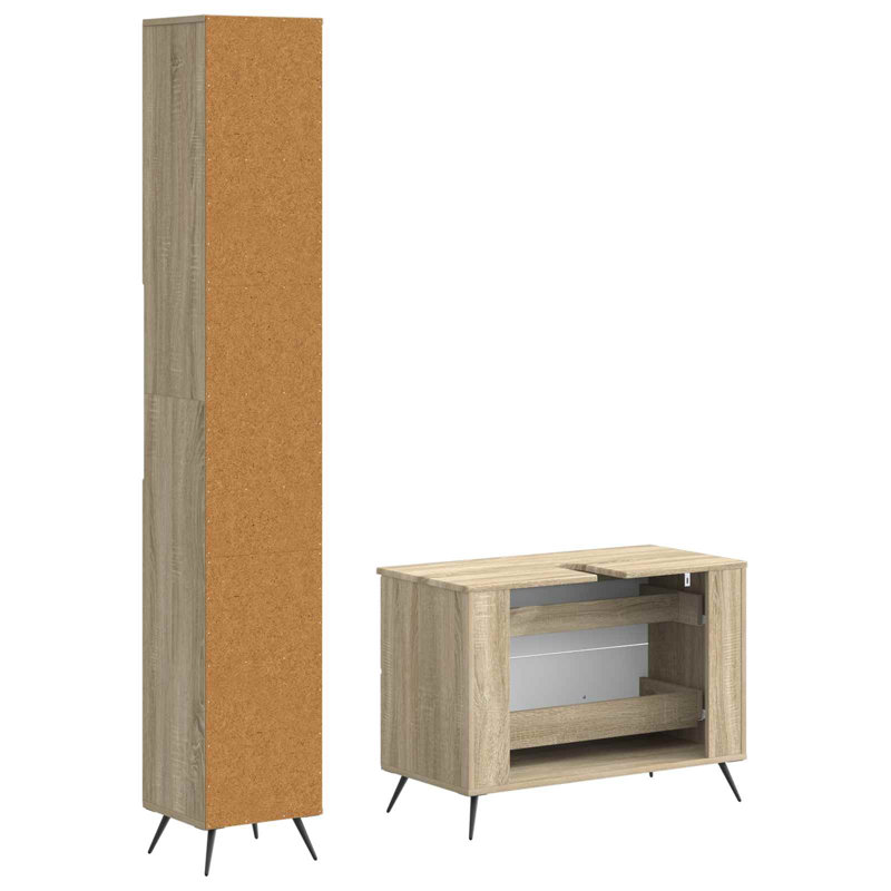 Bathroom Storage Furniture Set, Sonoma Oak