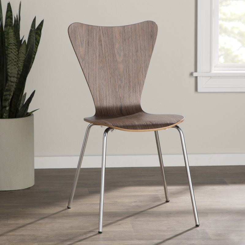 Chaise d'appoint empilable Ernie, Noyer